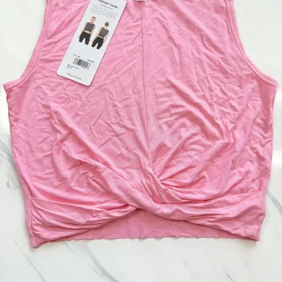 NWT Alo Yoga Cover Tank Twist Front Soft Cropped Sleeveless Athletic Pink Top S - Picture 4 of 10